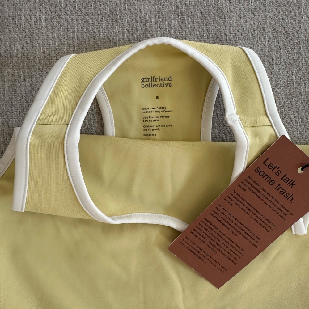 Girlfriend Collective Yellow Sports Bra Tank
